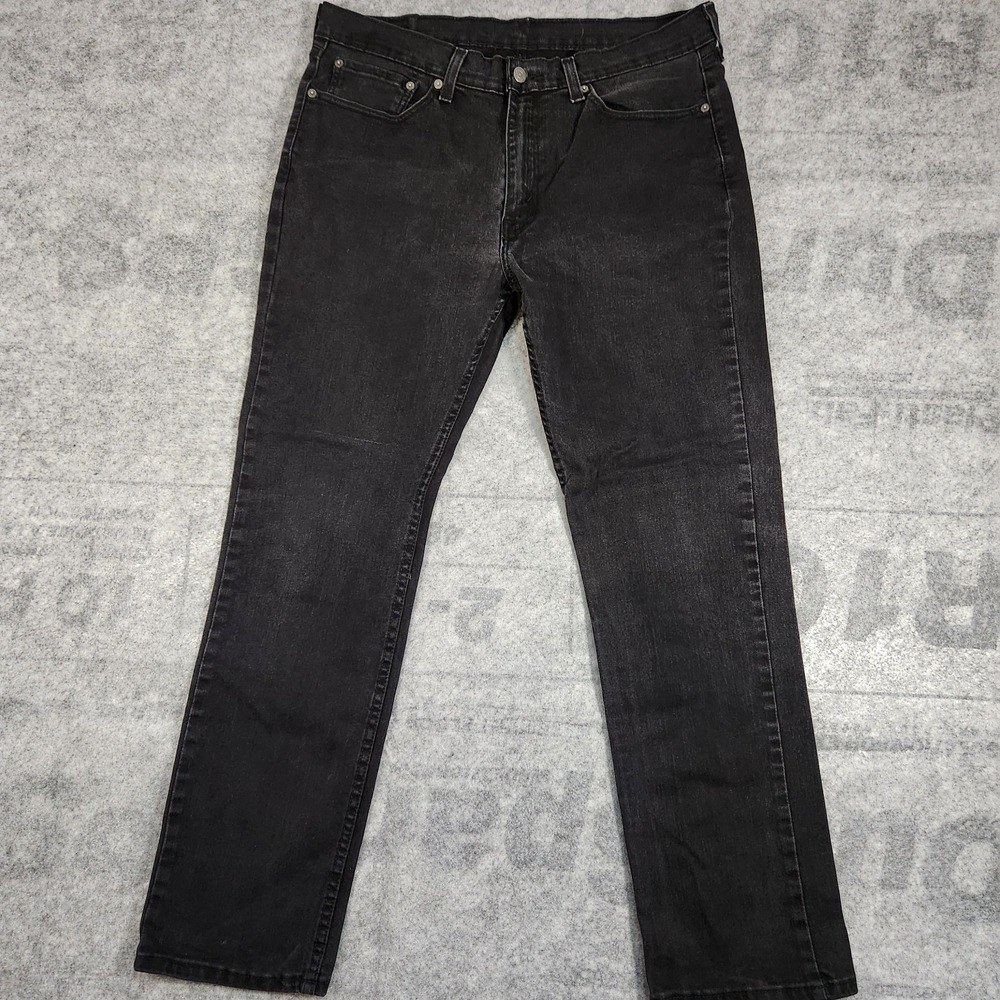 Levi's Jeans Men's 36x32  Black 514 Straight Dark Wash
